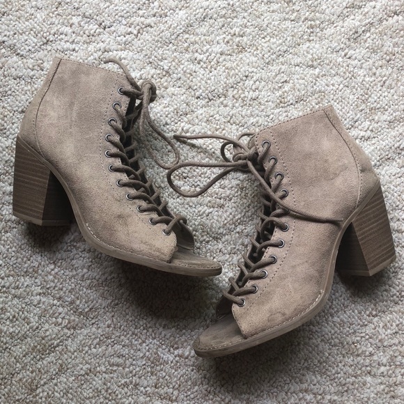 Mossimo Supply Co. Shoes - Suede Lace-Up Booties